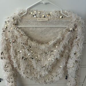 Together Cream Sequin Sweater